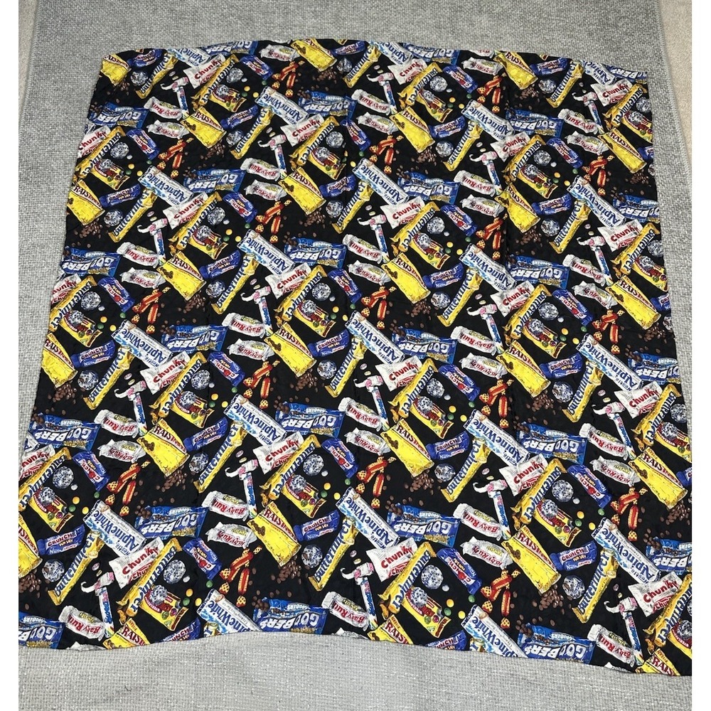 Vtg Nicole Miller Silk Scarf Candy Novelty 42" Square Butterfinger Nestle 1993